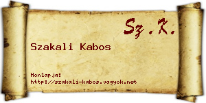 Szakali Kabos névjegykártya